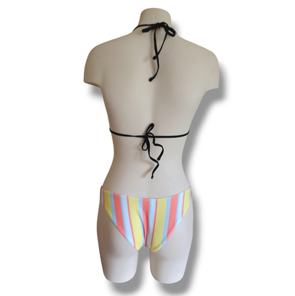 💥 Women's Multicolored Stripe High Leg Bikini Swim Bottoms - Picture 10 of 16